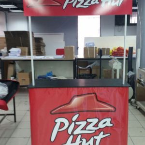 דלפק לתערוכה  120 ס"מ רוחב פאסט אפ מלבני עם שלט עליון